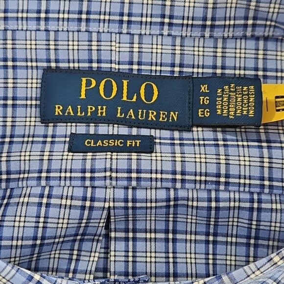 Polo Ralph Lauren Performance Shirt Men's XL Blue Plaid Classic Fit Wicking NEW - Picture 8 of 16